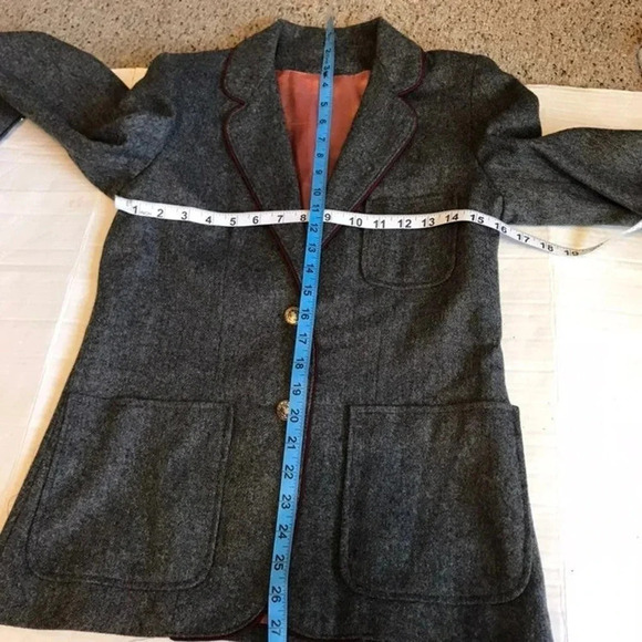 VTG JR Bazaar Wool 2 buttons 3 Pockets Gray Jacket Blazer Women Size 7 Pockets - Picture 3 of 8